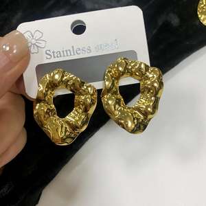 时尚混合叶锤图案耳环不锈钢奢华批发N251058 - Product Image 5