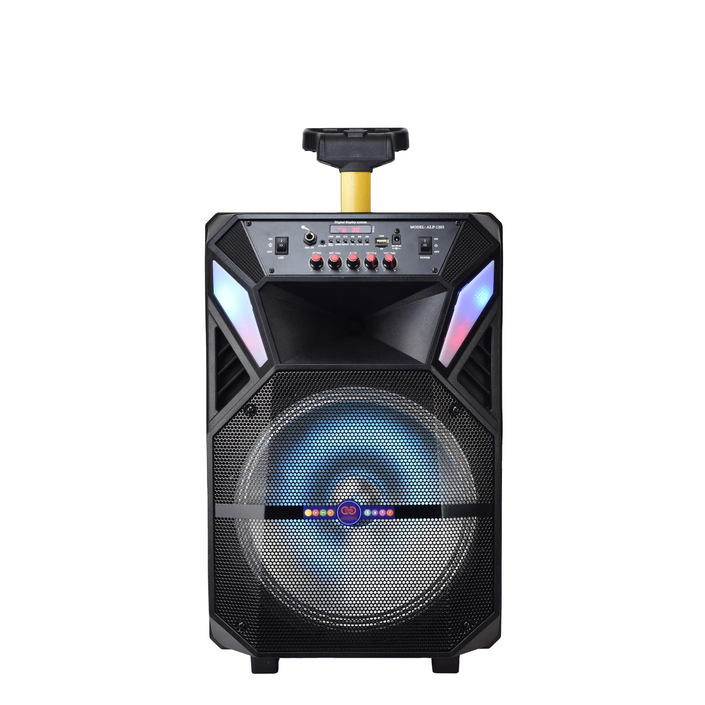 ALP-1203 большой мощности для системы музыкальная шкатулка 12 дюймов Аудио Внешний Аккумуляторный диктор вагонетки с беспроводной микрофон