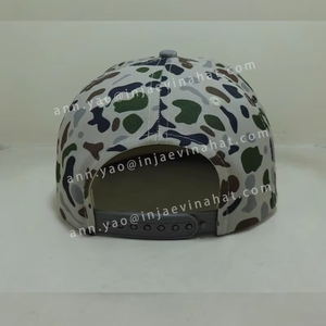 Casquette de camionneur OEM rétro camouflage réglable pour hommes casquette snapback à la mode à facture plate avec visière et corde pour la chasse en plein air - Product Image 6