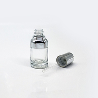 Juego de Botellas de Vidrio Transparente Cilíndricas con Gotero para Suero, 20ml/30ml/40ml, con Tapa de Aluminio y Pulverizador para Jabón Líquido y Aceite Esencial