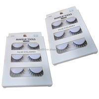 JM-034 Caja de Pestañas Postizas con Bonito Diseño Impreso, Caja de Pestañas Postizas Blanca, Empaque para Pestañas Postizas