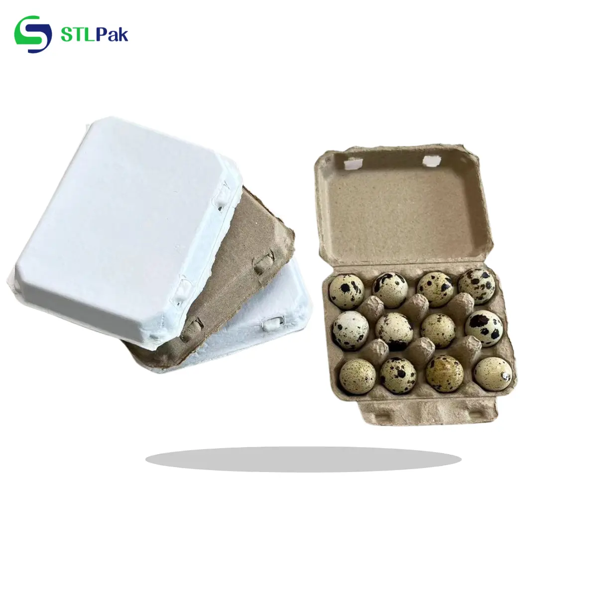 Manufacturer Supply 12 Cells Egg Cartons Compostable Quail Cardboard Holder Tray Degradable Pulp Quail Egg Tray