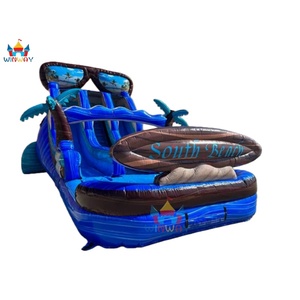 Jeux d'extérieur commerciaux, toboggan aquatique gonflable avec jeux <span class=keywords><strong>de</strong></span> piscine, toboggan double humide et sec, lunettes <span class=keywords><strong>de</strong></span> soleil bleues marbrées pour les <span class=keywords><strong>vacances</strong></span>, en vente - Product Image 1