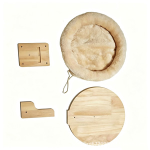 In stock: wall-mounted wooden cat beds, cat climbing frames, thickened plush cat beds, wooden <b>scratching</b> <b>posts</b>, solid wood cat - Product Image 1
