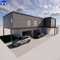 Villa Prefabricada de Estructura de Acero Ligero G550 con Marco Galvanizado 9 °   Casa Moderna de Lujo de 3 Dormitorios Resistente a Terremotos en Nigeria