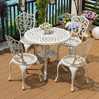 Vente en gros usine – Ensemble de mobilier de jardin en aluminium moulé couleur personnalisée, table et chaises de patio gravées de luxe pour villas, hôtels et complexes hôteliers