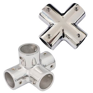Conector de tubería de acero inoxidable pulido a espejo de 60 mm con unión cruzada para yates y embarcaciones marinas - Product Image 2