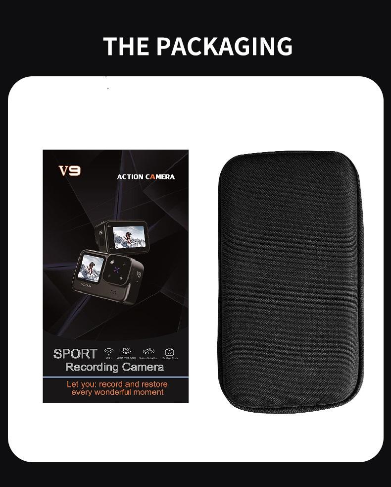 Viran V9 Portable Action Camera - Dual Screen Anti-shake