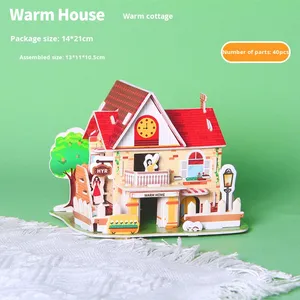 Papier 3D stéréo Puzzle bricolage cadeau modèle <span class=keywords><strong>de</strong></span> maison fait à la main pour les enfants et la <span class=keywords><strong>maternelle</strong></span> âgés <span class=keywords><strong>de</strong></span> 5 à 7 ans jouets éducatifs pour l'éducation précoce - Product Image 6