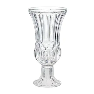 Trumpet haste alta para decoração de casamento, mesas, murano, vasos de vidro grande, vasos de cristal para decoração de flores