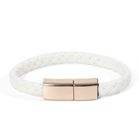 Kabel Data Gelang 22cm Kabel Pengisian Daya Pendek Kreatif Berbahan Kulit Anyaman Pengisian Cepat Tipe C 60W
