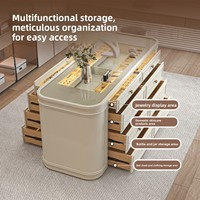 Meuble îlot de dressing de style français, luxe léger, double face, en bois massif, avec rangement pour bijoux, pour chambre moderne et épurée
