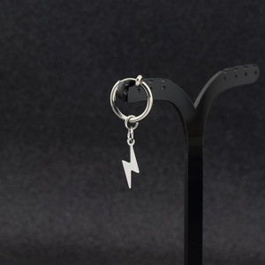 Boucles d'oreilles pendantes personnalisées en forme de éclair, design simple et original, unisexe, bijoux tendance, vente en gros - Product Image 2