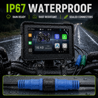 Écran de navigation GPS pour moto de 5 pouces, sans fil, CarPlay, Android Auto, double caméra AHD, IP67, adapté à tous les modèles de moto