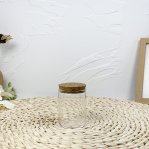 Botellas transparentes personalizadas Tubo de ensayo de vidrio Fondo plano con tapa de corcho - Product Image 4