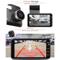 Caméra DVR de voiture à double objectif 4 pouces, écran IPS, caméra DVR automatique, caméscope, enregistreur vidéo 1080P, enregistreur vidéo, caméra de tableau de bord, véhicule