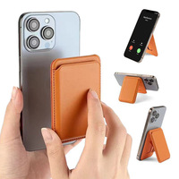 Étui magnétique universel pour téléphone avec porte-cartes pour iPhone, étui à cartes en cuir avec support auto-adhésif et fonction support pour Apple