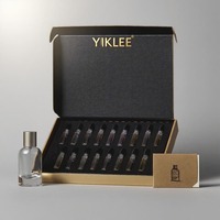 Cajas de papel corrugado personalizadas para viales de perfume Botellas de muestra Cajas de regalo de papel negro 5ml 10ml Paquete de 6 con inserto de papel