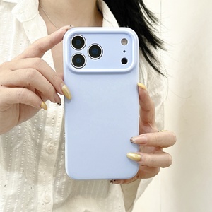 Funda de Silicona Líquida para Teléfono Móvil con Botón Táctil Integrado de Color Sólido para iPhone 17 16 15 Pro Max - Product Image 2