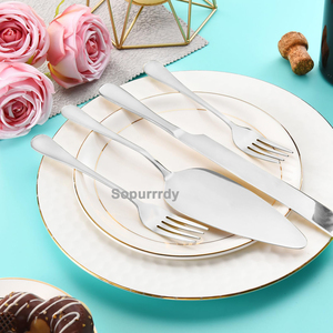Juego de Cuchillo y Servidor para Pastel con Logotipo Personalizado, 4 Piezas, Juego para Cortar Pastel con Tenedores, Cuchillo para Pastel de Acero Inoxidable para Bodas - Product Image 3