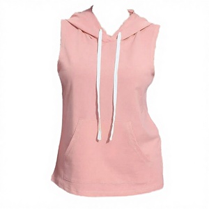 Wholesale 2026 Women's Custom Blank <b>Sleeveless</b> <b>Hoodies</b> High Quality Slim Fit Gym Winter/Autumn Casual Short Crop Hoodie - Product Image 3
