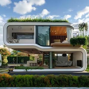 Villas préfabriquées de luxe modernes et élégantes à façade en verre Conteneur contemporain étanche modulaire à plusieurs étages pour <span class=keywords><strong>atelier</strong></span> de luxe - Product Image 1
