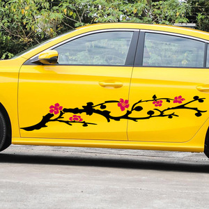Custom Vehicle UV Proof Vinyl <strong>Decal</strong> Yacht Auto <strong>Car</strong> Hood Bumper Body Scratch Cover <strong>Japanese</strong> Plum Blossom Wintersweet DIY Stickers