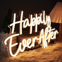 Neonawall Wedding & Engagement Planners - Enseigne néon LED « Happily Ever After » - Lumière néon blanc chaud pour la décoration de fond de mariage