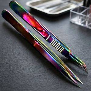 ASAP Stainless Steel Anti-Static Eyelash Extension Tweezers Custom Logo Packing Hot Selling Fine Bend Tip Best Artificial <b>Lashes</b> - Product Image 4