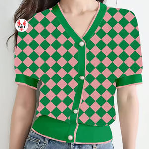 Alpha | Kapa | Alpha Soror Embroidery Custom Knitwear Women Sorority Embroidered Ladies Knit Cardigan <b>Sweater</b> - Product Image 6