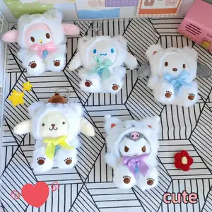 Ruunjoy Sanrios keychain Cartoon Kawaii My Melody Kuromi Kt Cat Purin Dog Plush Toy Anime Stuffed Cute Plushie Pendant Doll