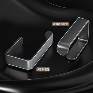 Portarrollos de papel higiénico moderno para baño, sin taladro, estante de almacenamiento rectangular para uso doméstico con ganchos para toallas y accesorios - Product Image 2