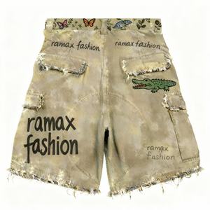 Pantalones Cortos de Mezclilla Cargo para Hombre, Diseño Camuflaje, Bordado, Desgastado, Personalizado de Fábrica OEM - Product Image 2