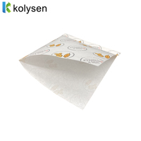 Sac de poche anti-graisse imprimé personnalisé Sandwich Gaufre Pain Doner Kebab Sac ouvert pour servir brochettes et gaufres