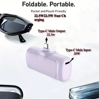 Batterie externe mini personnalisable 5000 mAh 22,5 W avec charge Type-C, chargeur d'urgence portable pour téléphone
