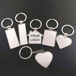<b>Custom</b> Logo Keyring Keychain Sublimation <b>Key</b> Chain <b>Ring</b> Metal Blank Keychain Zinc Alloy Free Customized Promotional Gifts - Product Image 1