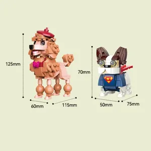 Khối xây dựng bằng nhựa mô hình động vật đồ chơi lắp ráp Corgi con chó gạch xây dựng đồ chơi Husky schnauzer kết nối đồ chơi trang trí quà tặng - Product Image 6