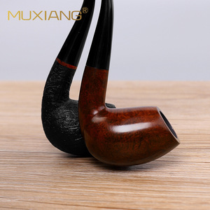 Muxiang Freestyle Briarwood Pipe 9mm Carbon Filter Handmade Solid Wood Tobacco Pipe - Product Image 3