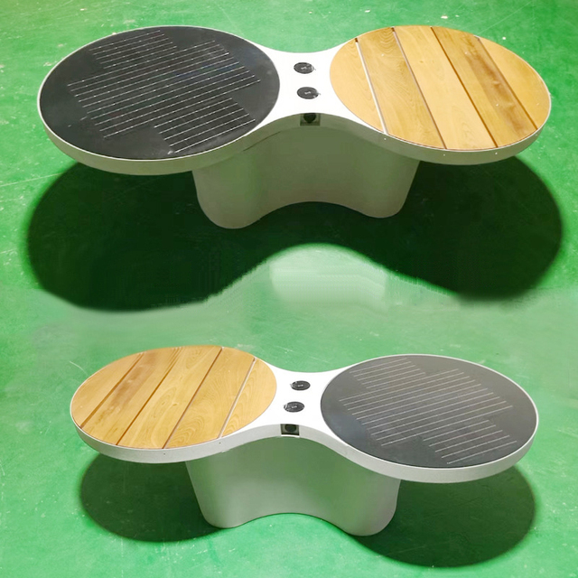 Solar Powered Outdoor Garden Bench Wireless Charging Smart Solar Chair