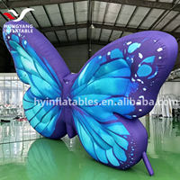 Sculpture de papillon gonflable colorée personnalisable en tissu Oxford, accessoire insecte pour décorations événementielles, publicité extérieure 5m