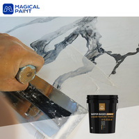 Peinture liquide murale transparente effet miroir, imitation marbre, à base d'eau, finition Aurora, polie, imperméable, pour application au pinceau