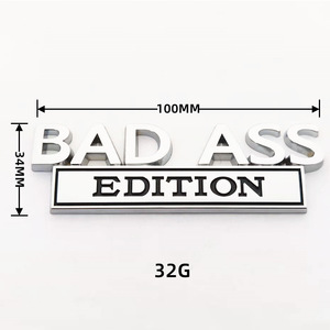 Logo dell'auto BAD ASS leaf plate logo metal EDITION body sticker tail logo - Product Image 5