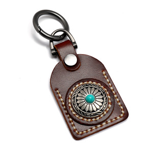 Haute qualité véritable peau <span class=keywords><strong>de</strong></span> bétail porte-clés fait à la main en cuir <span class=keywords><strong>de</strong></span> bétail bureau à domicile clés anneau couture manuelle porte-clés cadeau - Product Image 5