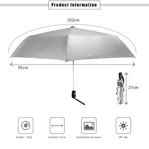 Nuevo Paraguas de Viaje Compacto Ultraligero de 21 Pulgadas y 6 Varillas con Protección Solar SPF 30+ y Recubrimiento UV Plateado, Portátil para el Verano - Product Image 2