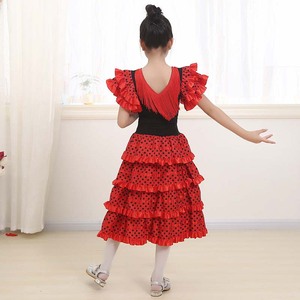 Le ragazze di moda vestono un bellissimo Costume da ballo spagnolo per bambini - Product Image 5