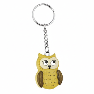 Portachiavi in legno a forma di gufo, mini ciondolo a forma di animale, regalo per bambini e adulti - Product Image 2