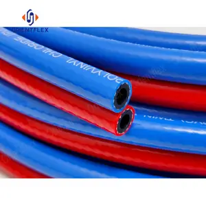 Flexible PVC Twin Welding Gas Welding And Metal Cutting Hose Repair Kit Reel 5 16'' Oxygen Acetylene