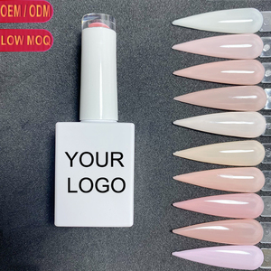 Lichte Kleur Nude Rubber Base <span class=keywords><strong>Coat</strong></span> en <span class=keywords><strong>Top</strong></span> <span class=keywords><strong>Coat</strong></span> UV Gel Polish OEM Custom Logo Nagels Art Vegan CPNP Functionele Gel Lak - Product Image 1