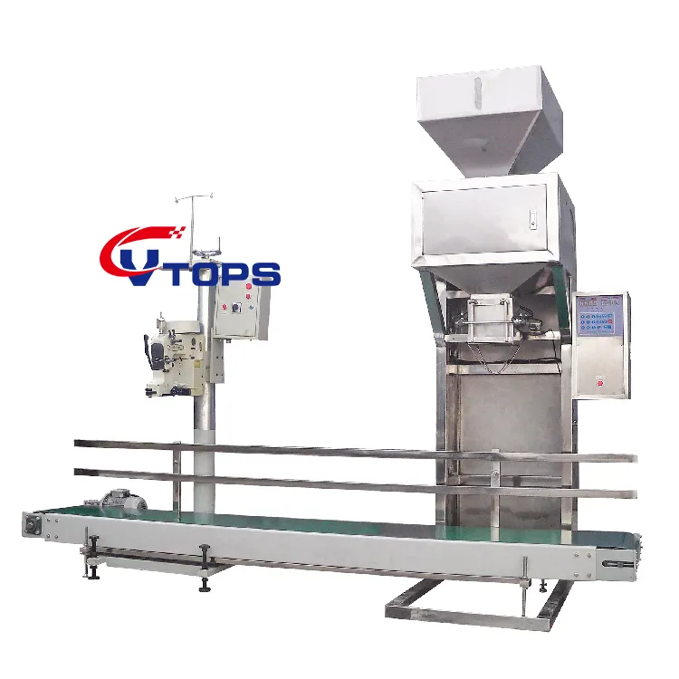 5-50KG 25KG Rice Bag Filling Packing Machine with Conveyor and Sewing Machine