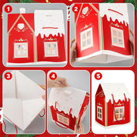 Maßgefertigte Elegante Geprägte Geschenkbox mit Griff für Weihnachten, Dekorative Papierverpackung für Süßigkeiten und Schokolade